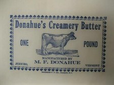 2 Donahues Creamery Butter Wrappers Jericho Vermont Milk Cow Paper Print picture