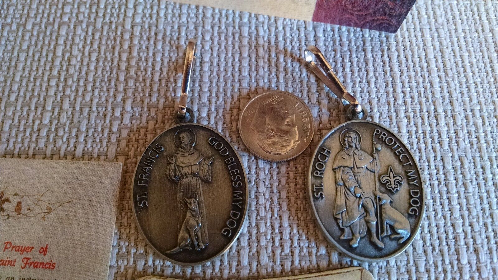 St FRANCIS / ST ROCH Pet Dog Medal  with Felix  New  Orleans  Design ,and a gift