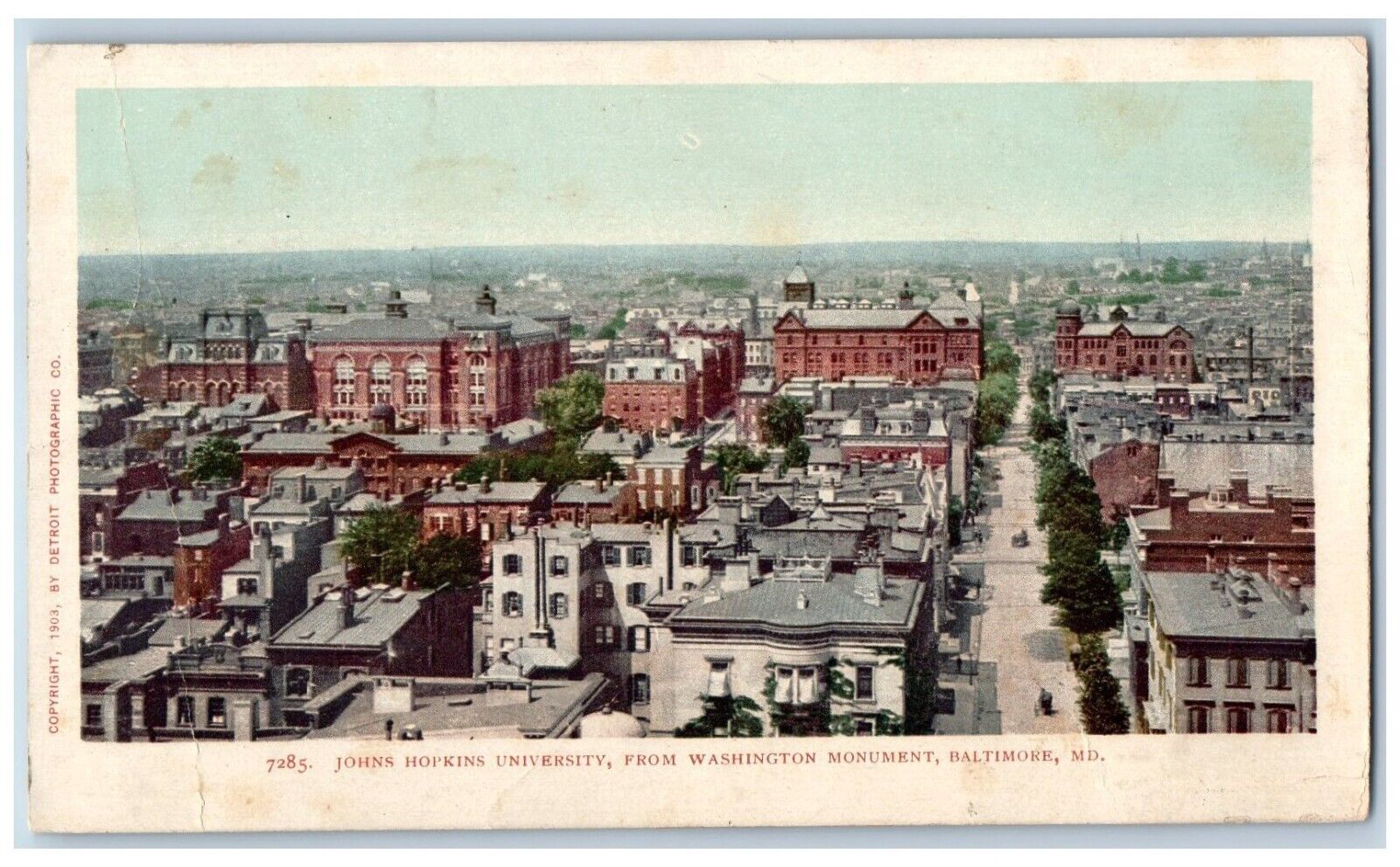 Baltimore Maryland Postcard Johns Hopkins University Washington Monument c1910