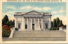 Unknown Soldier Amphitheatre Arlington VA Vintage Postcard 5P18-7 picture