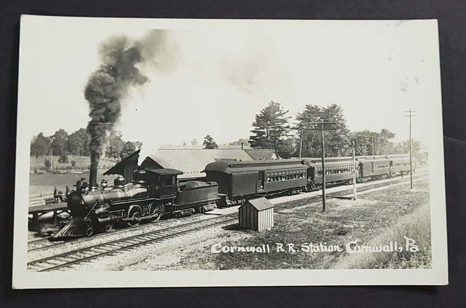 Cornwall Railroad Station - Cornwall, Lebanon County, PA - EKC RPPC Cornwall Railroad Station - Cornwall, Lebanon County, PA - EKC RPPC