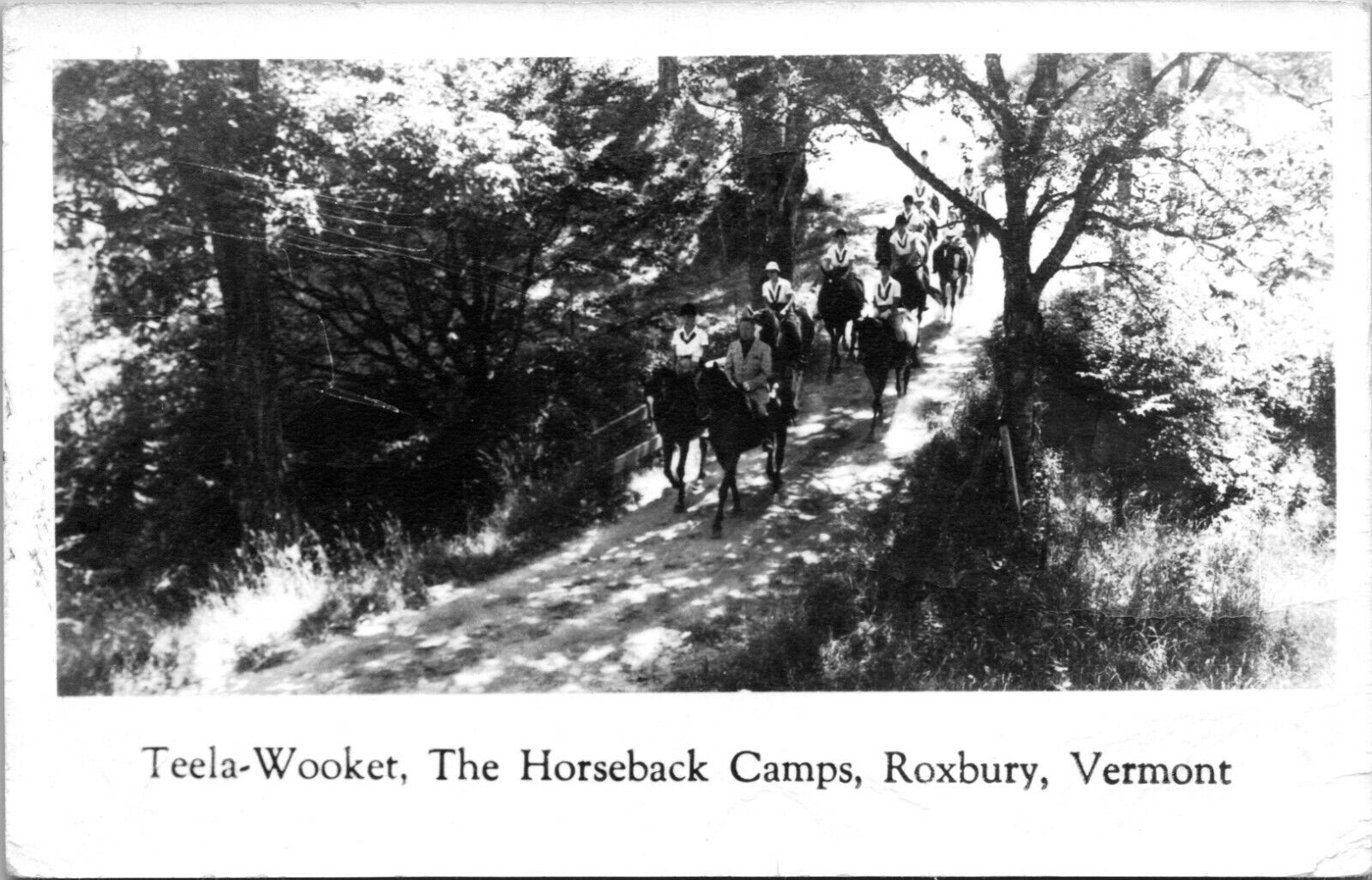 RPPC TEELA-WOOKET,THE HORSEBACK CAMPS,ROXBURY,VERMONT