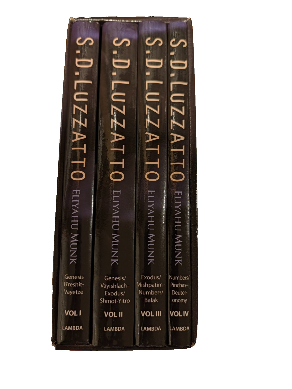 NEW S.D. LUZZATTO Torah Commentary, English (tr. Eliyahu Munk) 4 Vols, slipcase NEW S.D. LUZZATTO Torah Commentary, English (tr. Eliyahu Munk) 4 Vols, slipcase