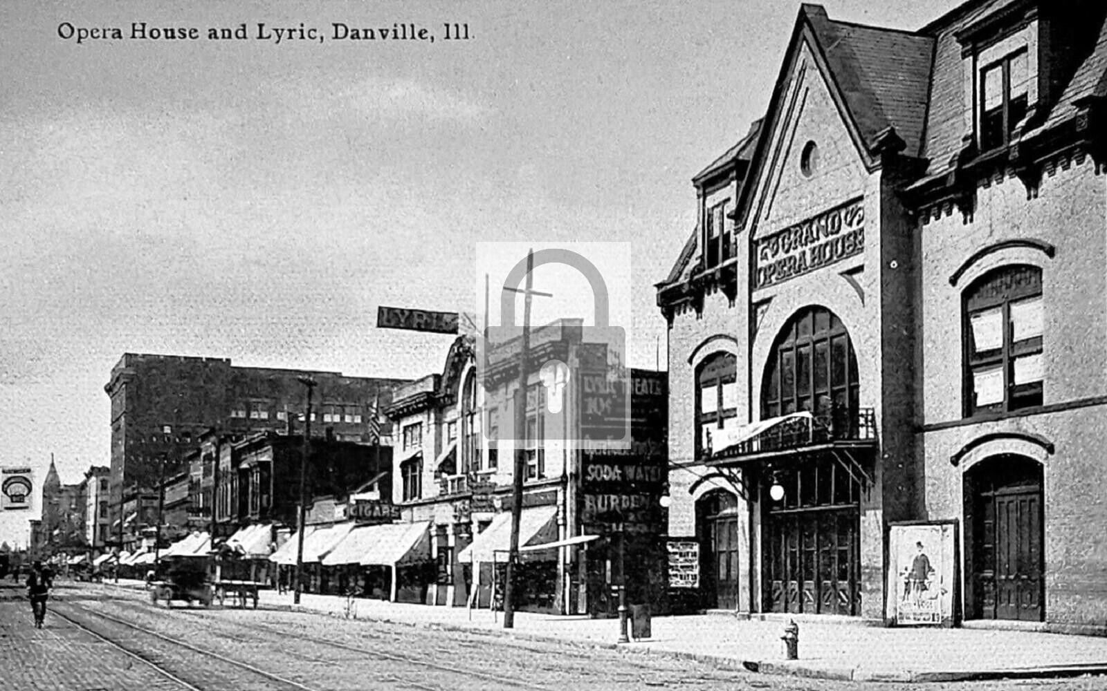 Grand Opera House & Lyric Theatre Danville Illinois IL Reprint Postcard