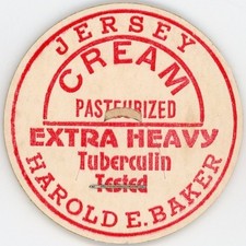 Milk Bottle Cap- Harold E. Baker - Shelburne Falls, MA (Massachusetts)- maverick picture