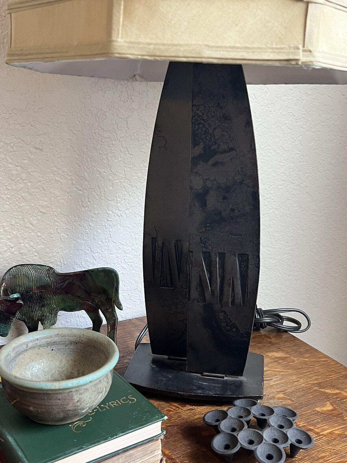 Mid-Century Modern Brutalist Table Lamp Hubbardton Forged