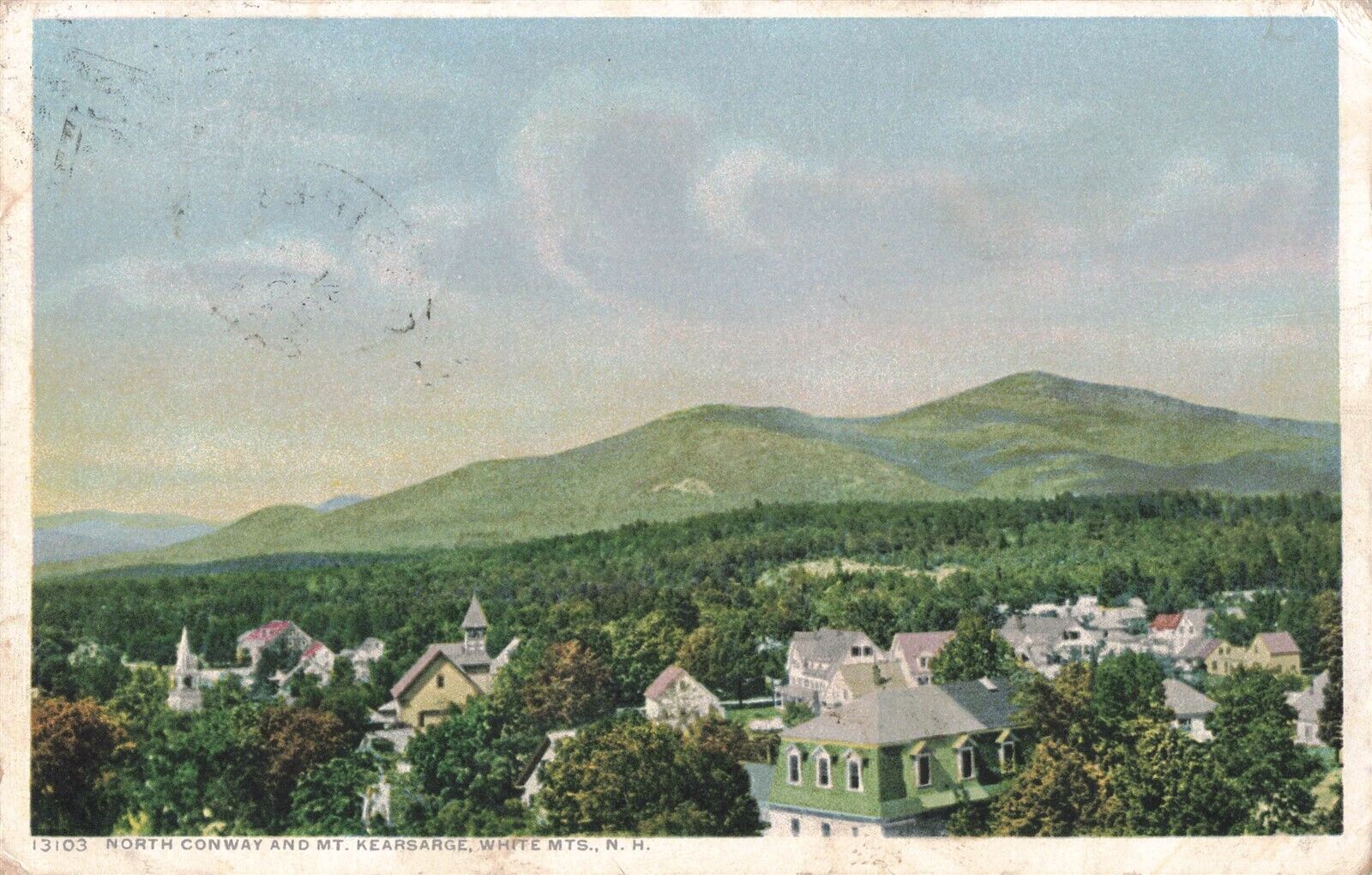 White Mts. NH North Conway and Mt. Kearsarge c.1911 Postcard B192