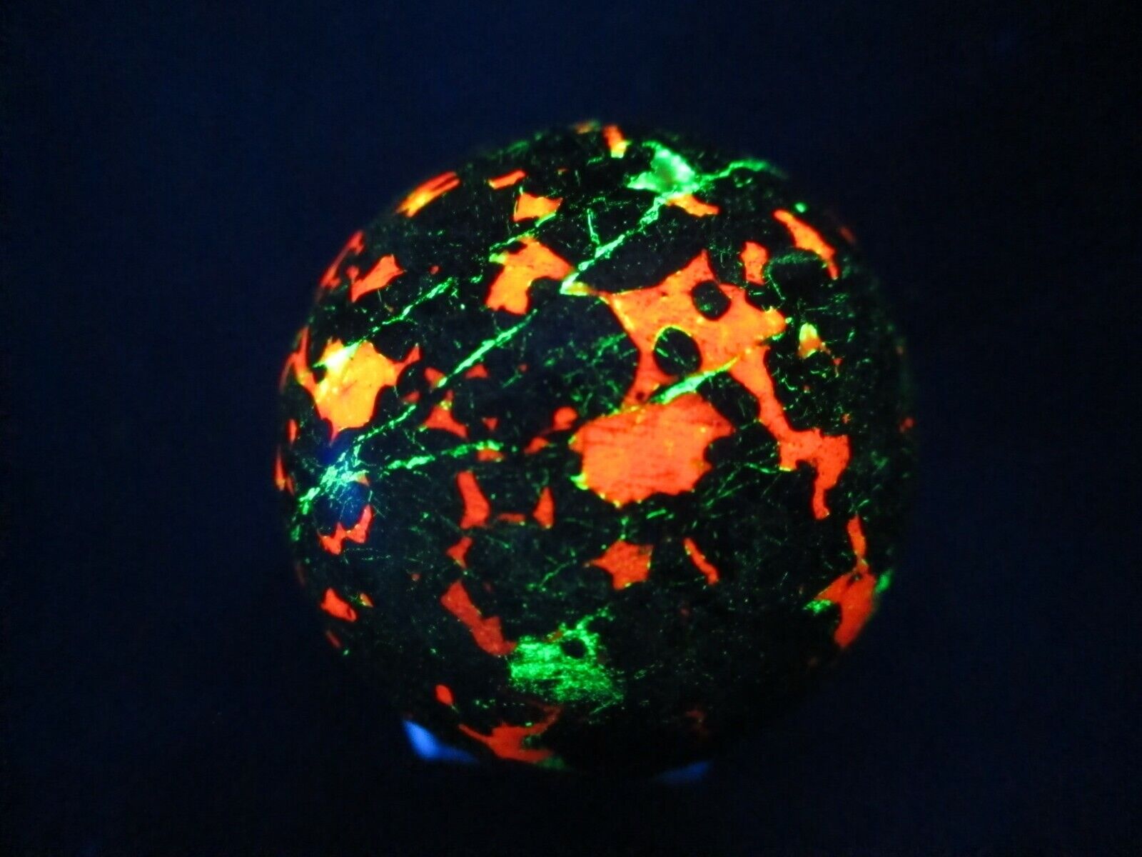 Fluorescent Willemite & Calcite Sphere, Franklin, NJ #5 (with stand)