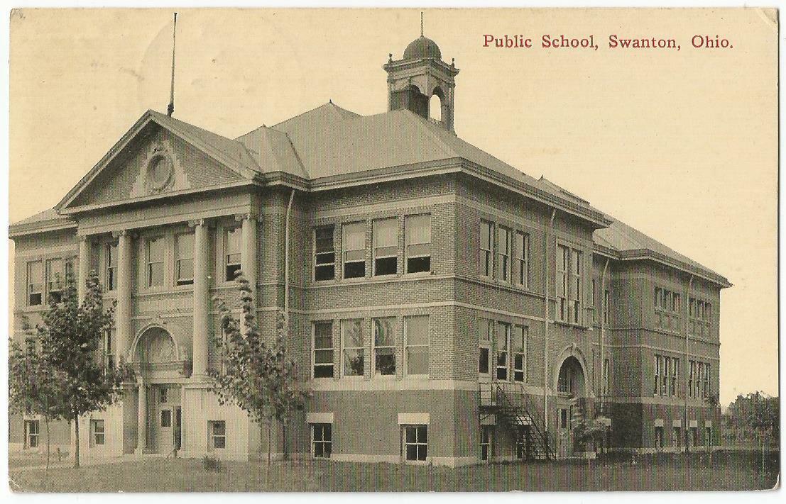 Swanton Ohio OH ~ Public High School Building 1915