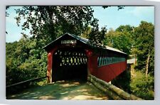 East Arlington VT-Vermont, Old Covered Chiselville Bridge, Vintage Postcard picture