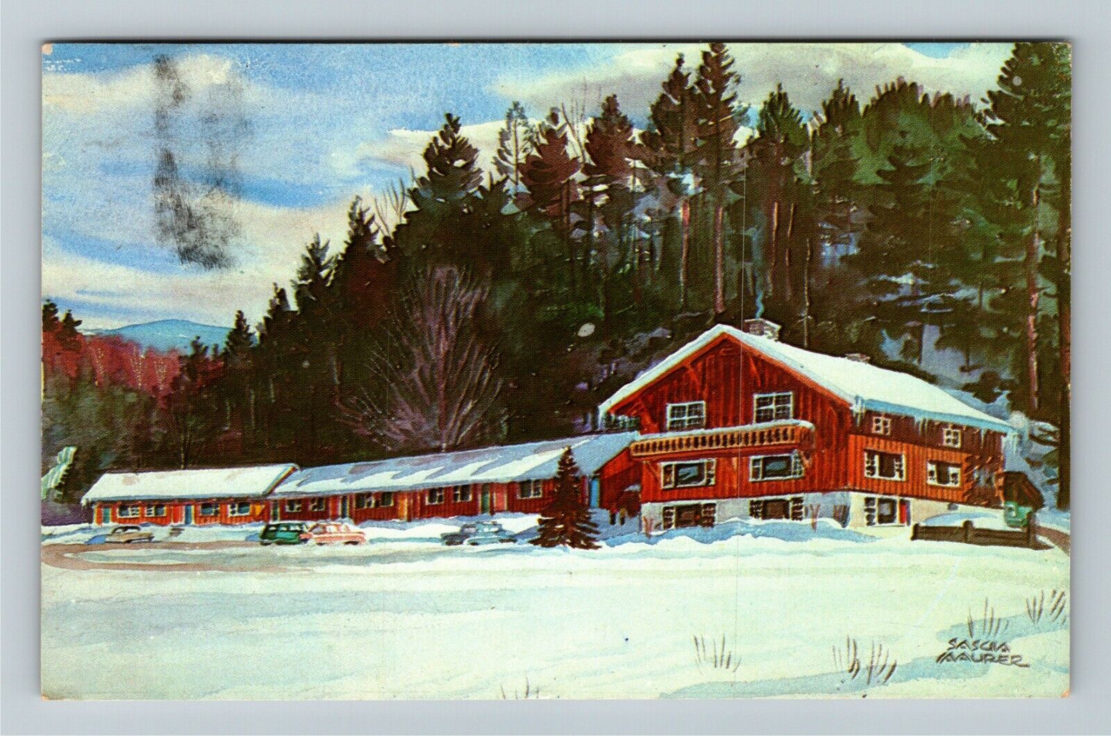Waitsfield VT- Vermont, Madbush Chalet, c1964 Vintage Postcard
