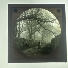 Antique Magic Lantern Slide woman on Millfield Lane near Highgate London picture