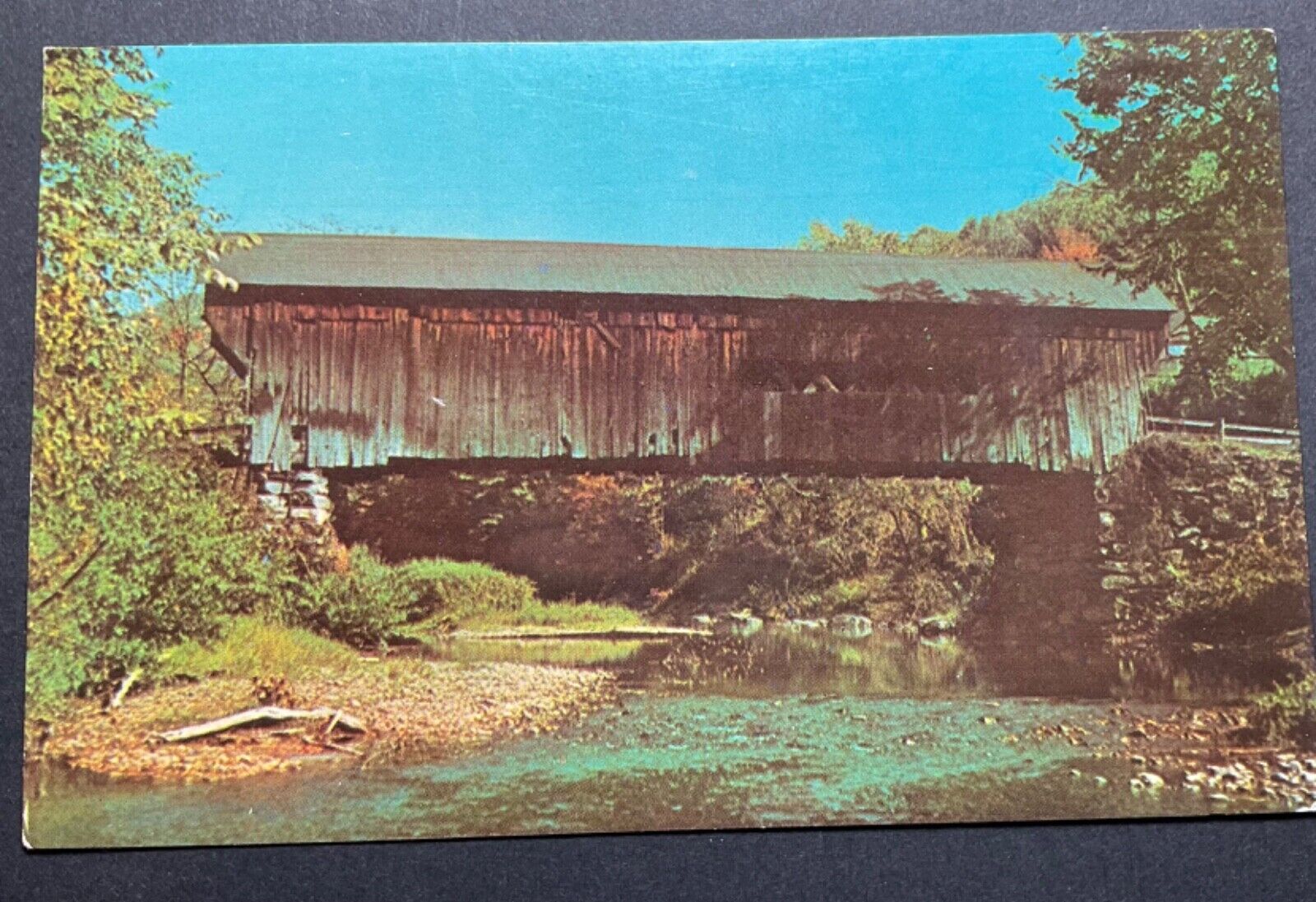 Bellows Falls Vermont VT Postcard Worral Covered Bridge At Bartonsville