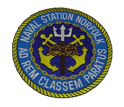 NAVAL STATION NORFOLK VIRGINIA ROUND PATCH - COLOR - VETERAN OWNED BUSINESS