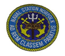NAVAL STATION NORFOLK VIRGINIA ROUND PATCH - COLOR - VETERAN OWNED BUSINESS picture