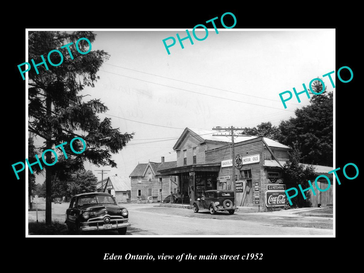 OLD POSTCARD SIZE PHOTO OF EDEN ONTARIO VIEW OF THE MAIN STREET & STORE c1952 OLD POSTCARD SIZE PHOTO OF EDEN ONTARIO VIEW OF THE MAIN STREET & STORE c1952