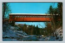 East Arlington VT-Vermont, Old Covered Bridge Chiselville, Vintage Postcard picture