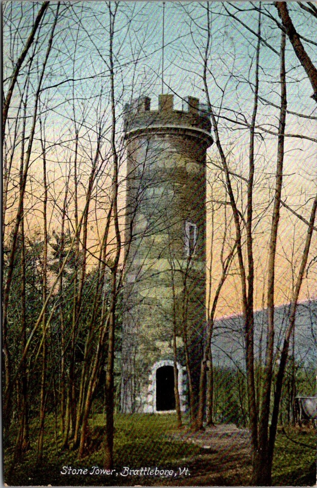 Postcard VT Brattleboro, Stone Tower   U3