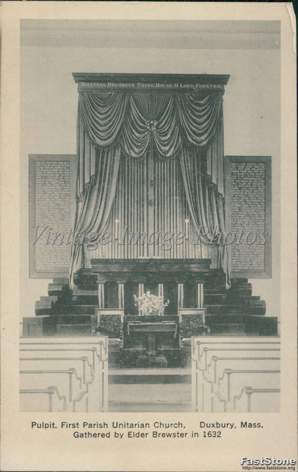 1938 Post Card Duxbury Ma Pulpit First Parish Unitarian Church Elder 3X5 Photo 1938 Post Card Duxbury Ma Pulpit First Parish Unitarian Church Elder 3X5 Photo