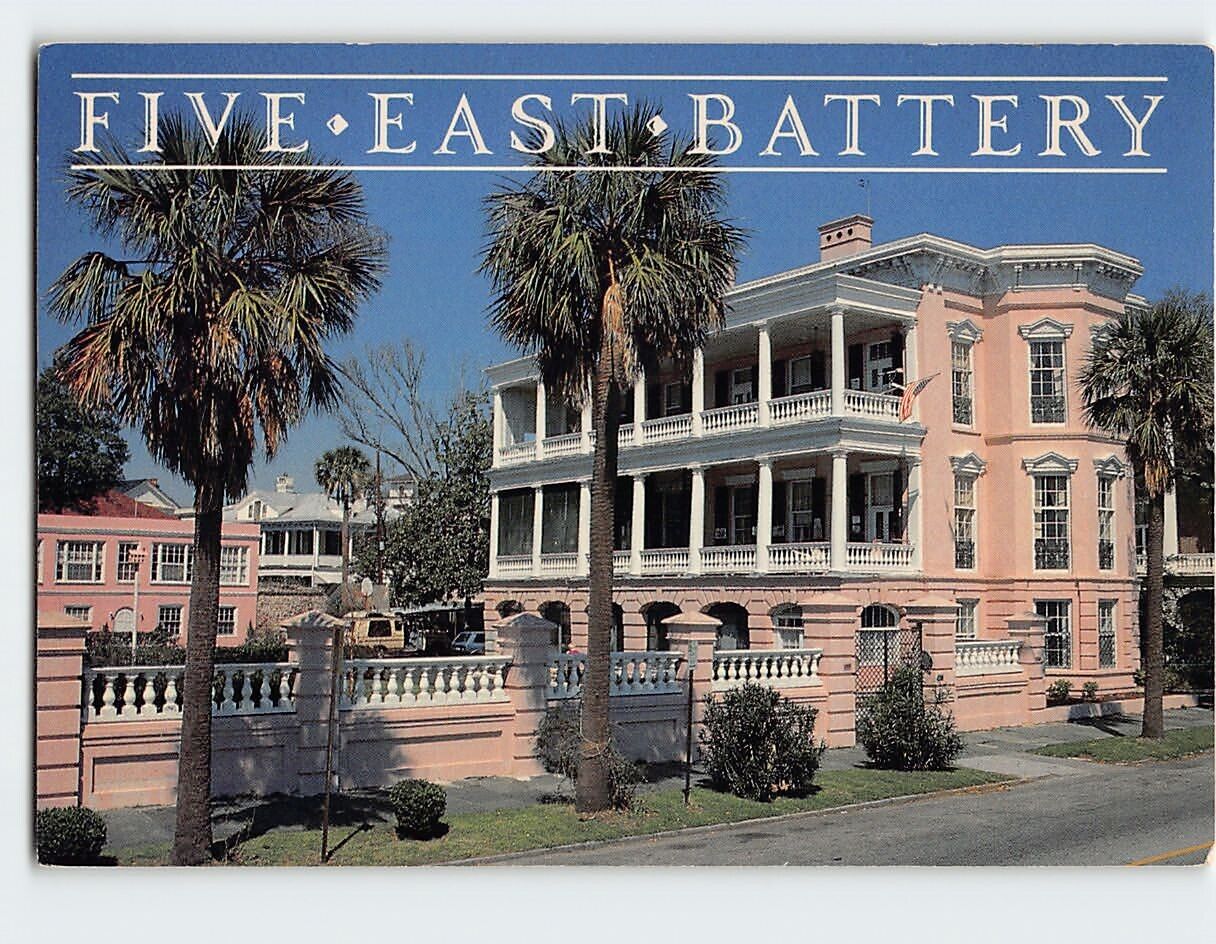 Postcard Five East Battery Charleston South Carolina USA