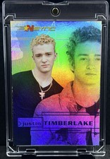 Justin Timberlake 2000 Topps NSYNC Card #1 Rainbow Prism RC RARE Rookie picture