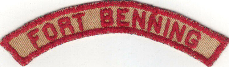 BOY SCOUT FORT BENNING TRS TAN & RED MILITARY BASE HALF STRIP UNLISTED 