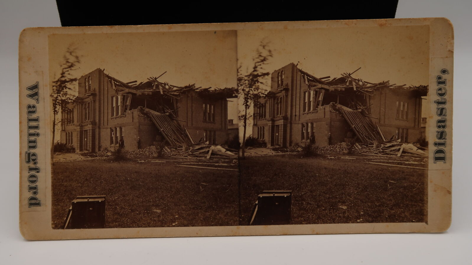 C1878 WALLINGFORD CT TORNADO DISASTER STEREOVIEW GN GRANNISS A2