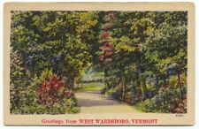 Greetings From West Wardsboro VT Linen Postcard Vermont picture