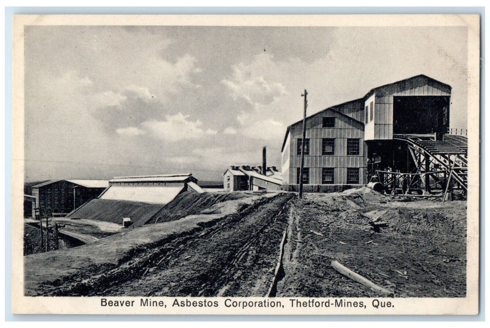 c1920's Beaver Mine Asbestos Corporation Thetford-Mines Quebec Canada Postcard