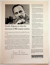 1965 Martin Orlando Engineers Recruitment Ad Cold War Missiles Ephemera picture