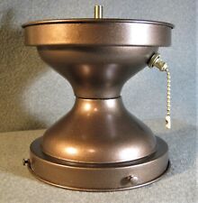 Antique Schoolhouse 6 In. Fitter Brass Shade Holder  Pull Chain Switch Restored picture