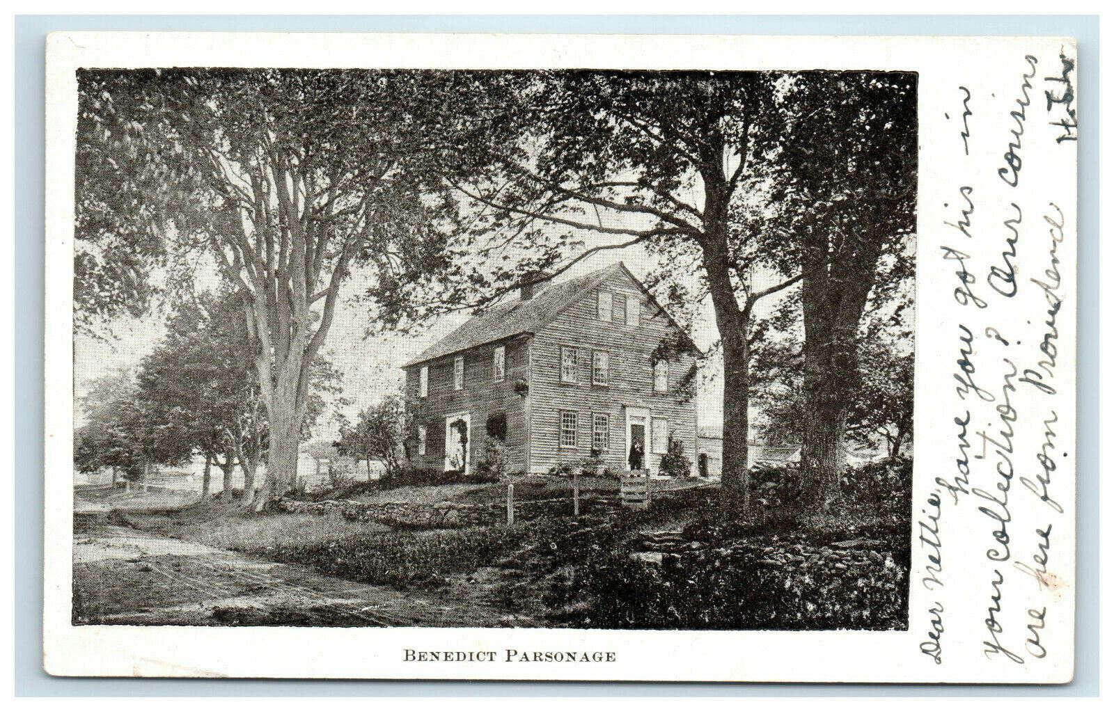 c. 1905 Benedict Parsonage Postcard Plainfield Connecticut CT Undivided