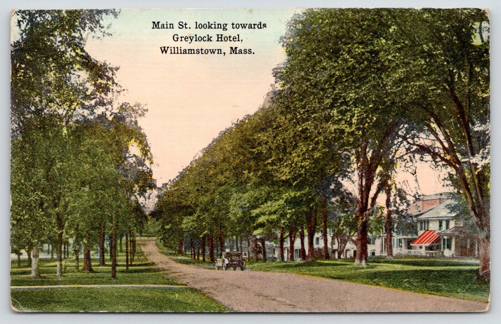 Williamstown Massachusetts~Early Auto on Dirt Main St Boulevard~Big Homes~c1910