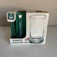 Essex Anchor Hocking Vintage Juice Glass Green 4 Piece Set 7oz Made in USA picture