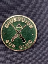 Small vintage Cavendish Gun Club Members enamelled pin Badge picture