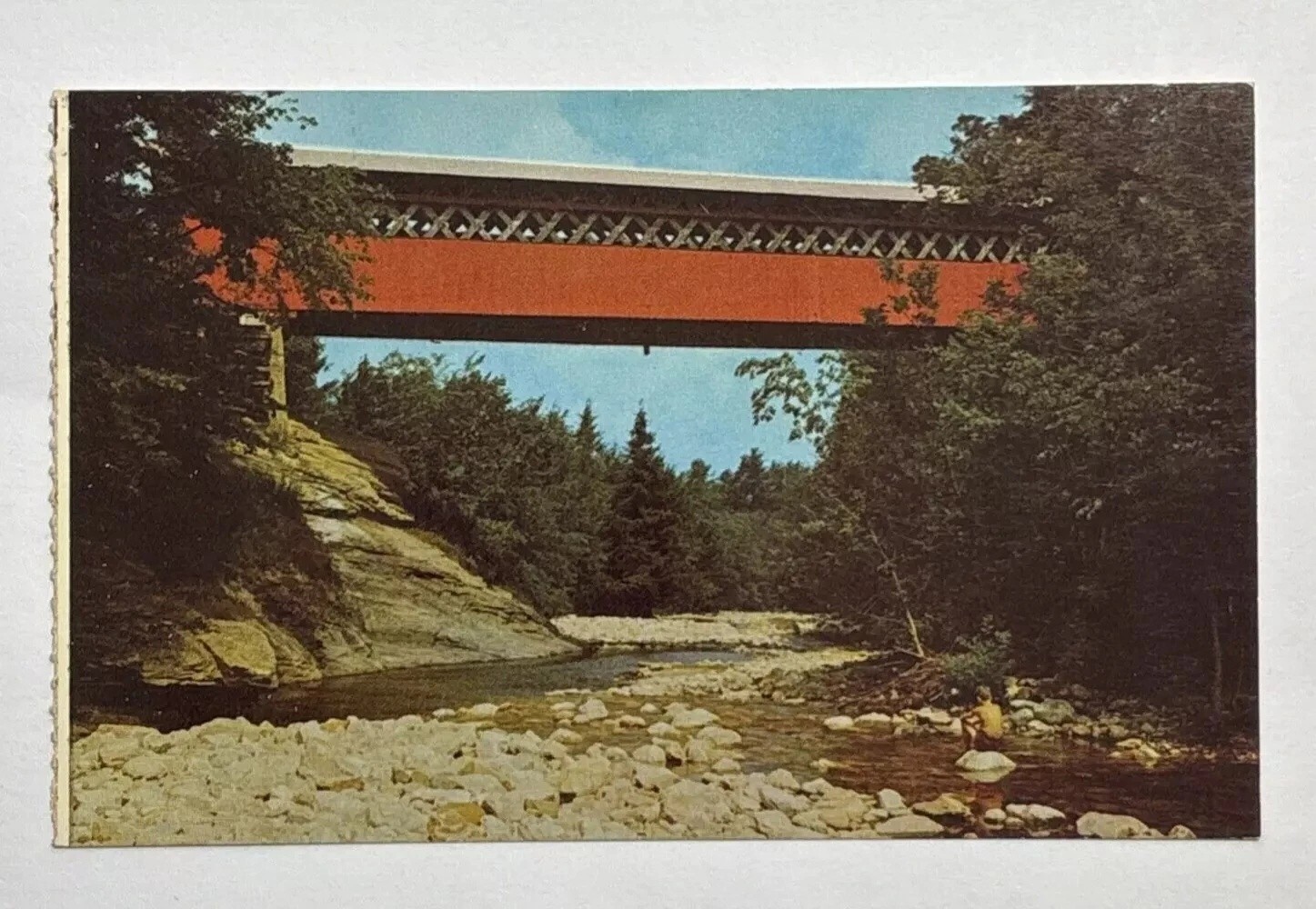 The Chiselville Covered Bridge over Roaring Branch in Vermont Postcard Unposted The Chiselville Covered Bridge over Roaring Branch in Vermont Postcard Unposted