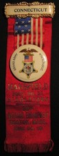 1904 GAR MANSFIELD POST 53 MIDDLETOWN CT BOSTON MA NATL ENCAMPMENT BADGE RIBBON picture