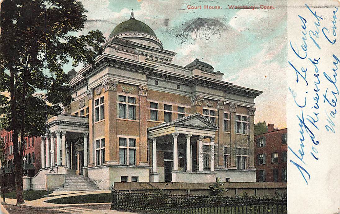 c1905 Court House  Waterbury Posted  Connecticut CT  P514