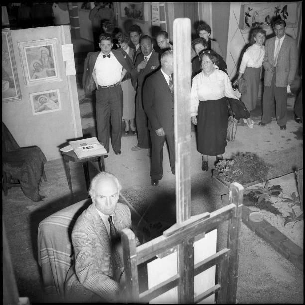 Painter Angelo Giorgetti around 1950 Historic Switzerland Old Photo