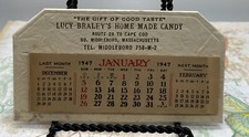 Vintage 1947 Lucy Braley's Home Made Candy Calendar New Old Stock Middleboro MA picture