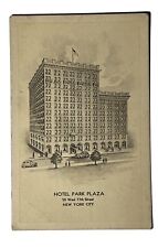 VTG Hotel Park Plaza Postcard 50 West 77th Street New York City Rare Manger Note picture