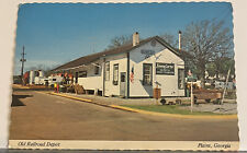 Vintage Postcard Plains Georgia Real Photo Color Railroad Depot Jimmy Carter picture