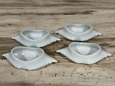 Vtg Hall Pottery Lot of 4 White Crab Shell Butter Dishes Seafood New Old Stock picture