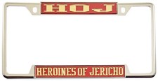 Heroines of Jericho Classic License Plate Frame [Decal Visible Frame - Red/Go... picture