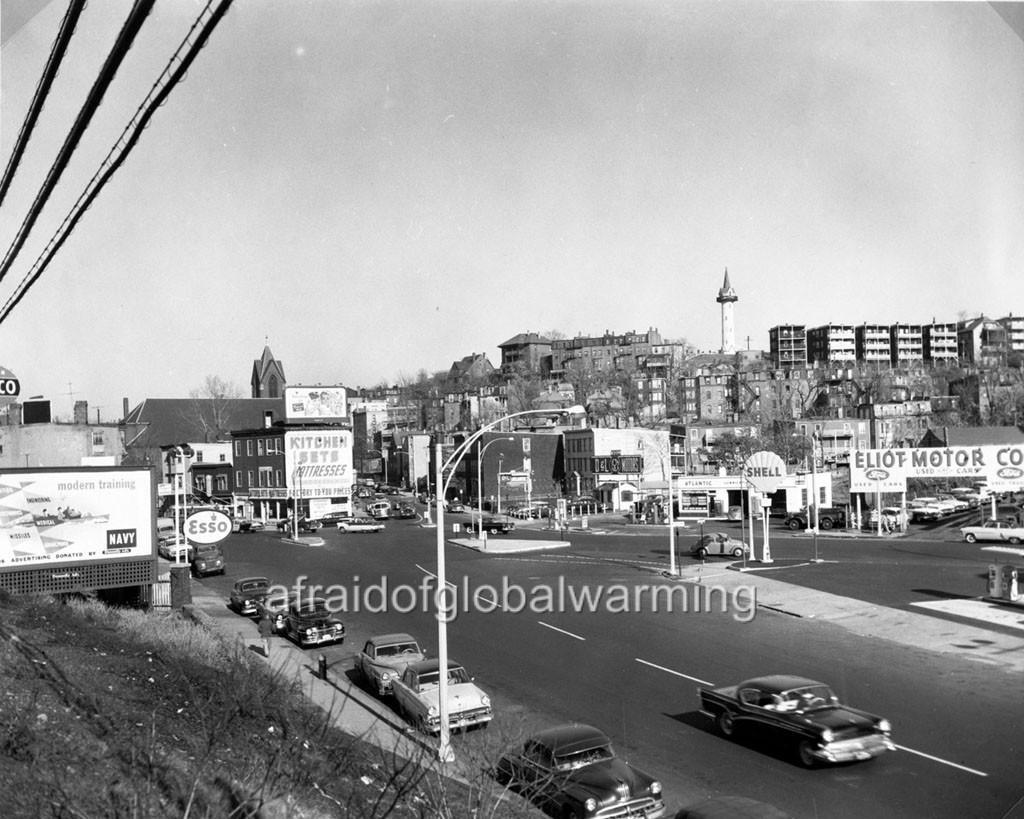 Photo. ca 1959. Roxbury, MA.  View - Jackson Square