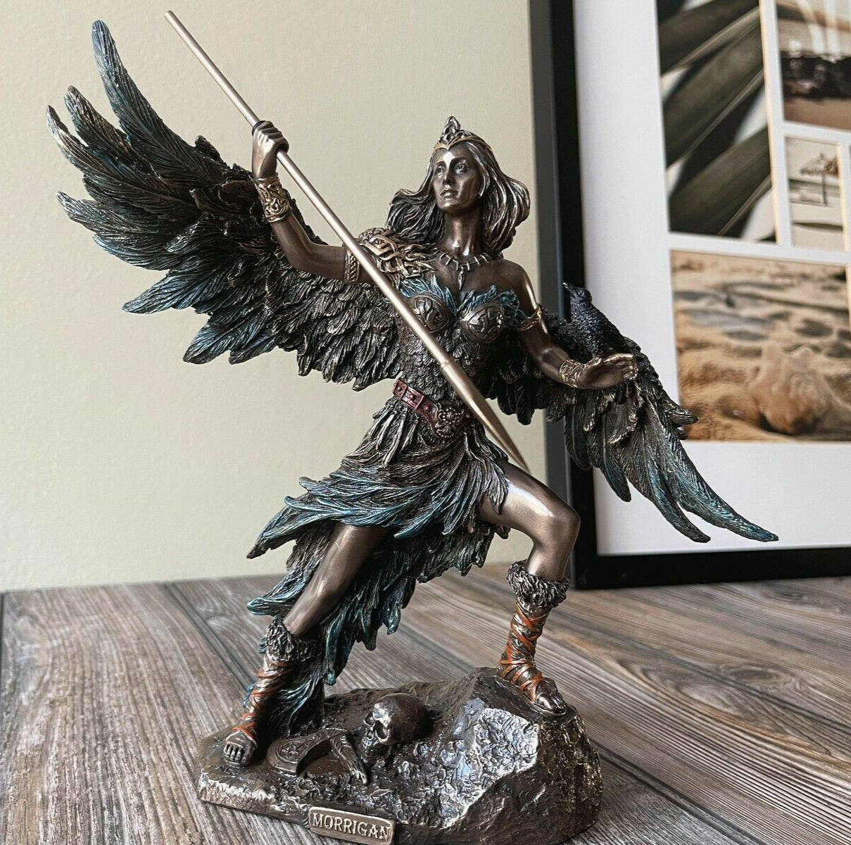 The Morrigan Celtic Goddess Of War Cold Cast Bronze Statute Figurine Statue Gift