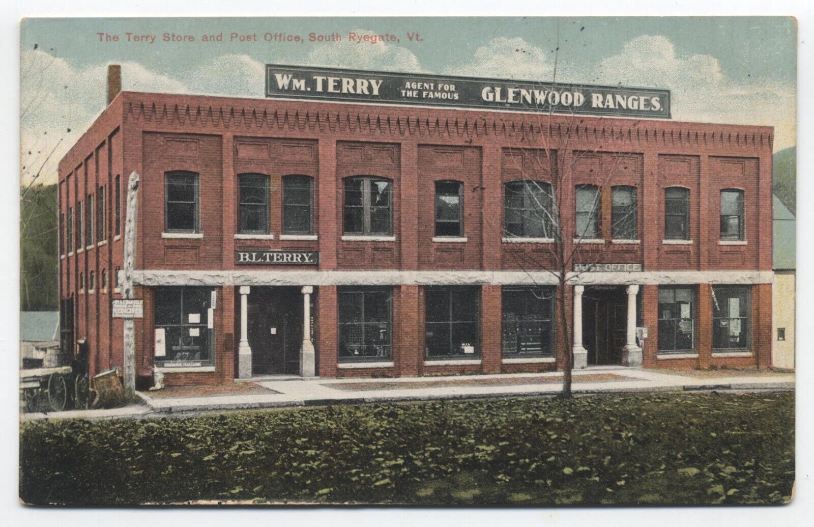 VT ~ Terry Store & Post Office SOUTH RYEGATE Vermont c1910 Caledonia Co Postcard