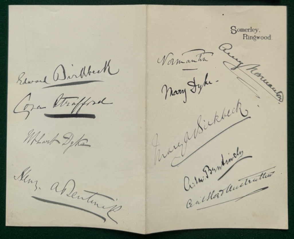 Antique Somerley Signed Stationery Edward Birkbeck Earl Normanton Strafford Dyke