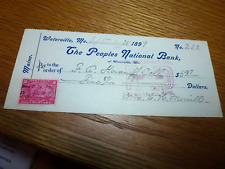 Maine, 1899, Waterville, Peoples Nat. tax stamp picture