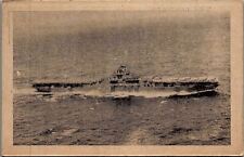 1945 WWII U.S.S. RANDOLPH CAPT J R TATE PRINTED ONBOARD SHIP POSTCARD RARE 29-98 picture